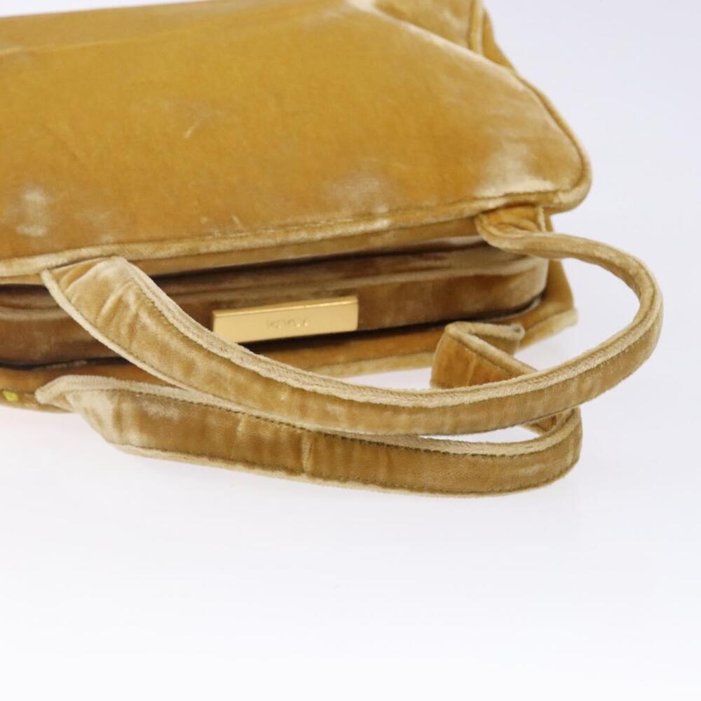 PRADA Hand Bag Velor Yellow Gold - Picture 7 of 12